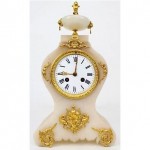 antique 1870s french white marble clock