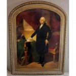 antique 19th century large oil portrait of george washington