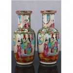 antique 19th century pair of chinese vases