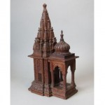 antique anglo indian sandalwood temple carving