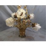 antique bronze porcelain flower basket chandelier