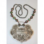 antique chinese silver lock necklace