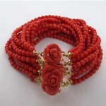 antique coral bead bracelet