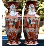 antique large 19th century chinese scholar vases