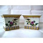 antique pair chinese porcleain planters