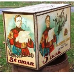 antique store tin cigar humidor