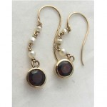 antique victorian garnet and pearl earrings
