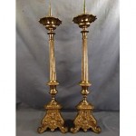 antique victorian gothic altar candleholders