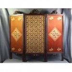 antique victorian needlepoint fireplace screen