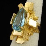 vintage 18k aquamarine cocktail ring