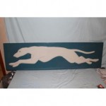 vintage 1940s porcelain greyhound bus sign