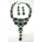 vintage 1950s christian dior by maer green tourmaline necklace and earrings