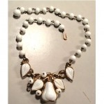 vintage 1950s trifari milk glass necklace