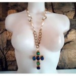 vintage 1980s robert goossens pured glass necklace