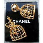 vintage 1990s chanel bird cage earrings