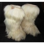 vintage apres ski goat hair boots