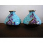 vintage art deco crown devon small twin vases