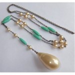 vintage art deco czech glass bead pearl sautoir