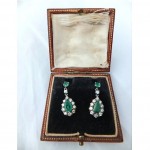 vintage art deco emerald diamond earrings