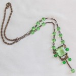 vintage art deco flapper art glass necklace