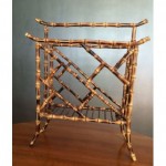 vintage bamboo magazine stand