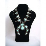 vintage bisbee turquoise sterling squash blossom necklace