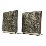 vintage brutalist bookends