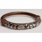 vintage chinese silver repousse bamboo bracelet