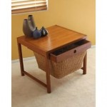 vintage danish teak basket end table