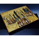 vintage german carved antler flatware and carving set