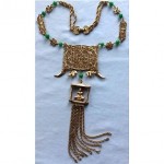 vintage goldette buddha necklace