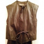 vintage gucci leather vest and culottes set