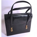 vintage gucci lizard embossed leather handbag