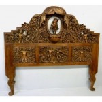 vintage hand-carved king headboard