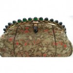 vintage jeweled silk brocade handbag