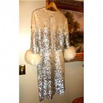 vintage jo-ro imports sequin dress and jacket with fox cuffs