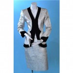 vintage mary mcfadden lame and velvet suit