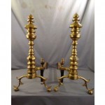 vintage mid-century brass andirons