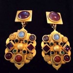 vintage natasha stambouli semi-precious stone earrings