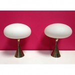 vintage pair laurel mushroom lamps