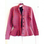 vintage pre-owned betsey johnson quilted plaid jacket