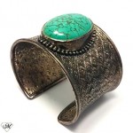 vintage pre-owned sterling turquoise cuff bracelet