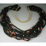 vintage pueblo jet heishi necklace