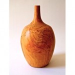 vintage rude osolnik turned wood vase
