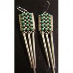 vintage sterling turquoise dangle earrings