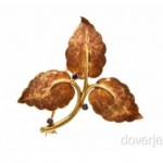 vintage tiffany 18k leaf pin