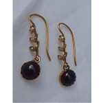 vintage victorian art nouveau amethyst seed pearl earrings