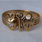 vintage victorian diamond key to my heart ring