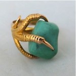 vintage victorian natural turquoise claw ring