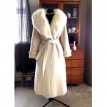 vintage wool fox fur collar coat